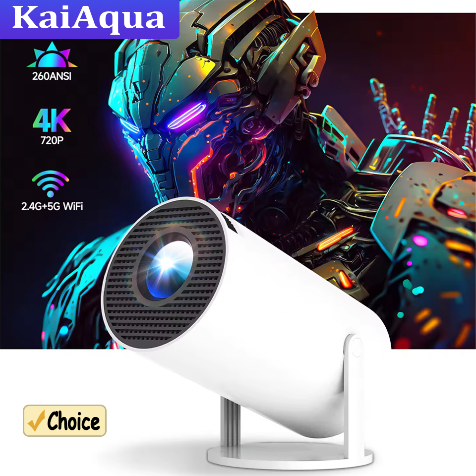 KaiAqua Projector 4K Android11 HT88 Wifi6 260ANSI Allwinner H713 BT5.0 Support 1080P 1280*720P Cinema Outdoor portable Projcetor