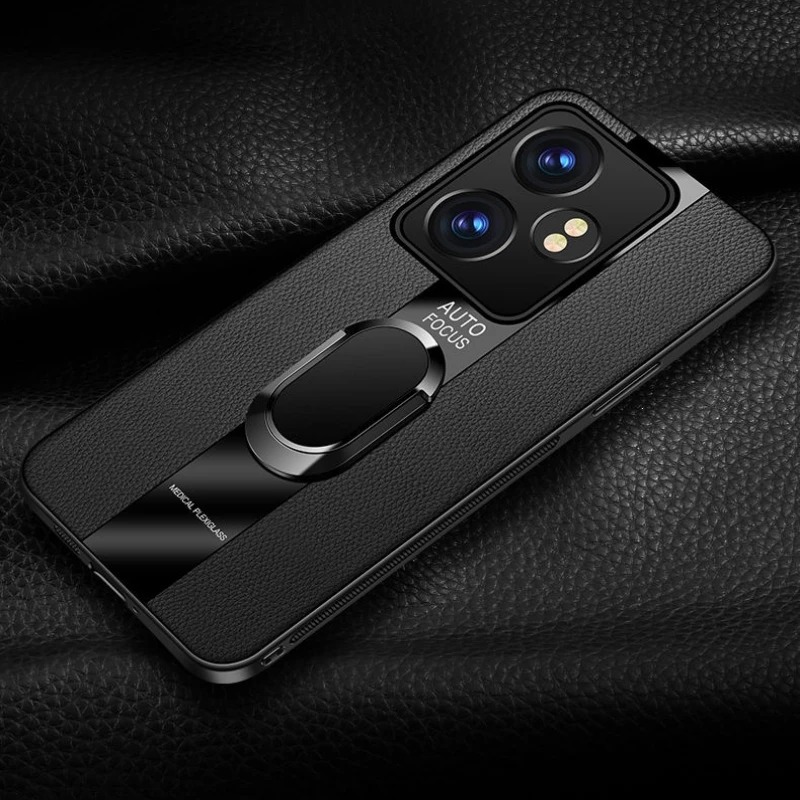 Voor Realme GT Neo 6 Case Magnetische Ring Back Cover Voor Realme GT Neo6 6 SE GT6 6T Luxe lederen Capa Siliconen Schokbestendige Bumper