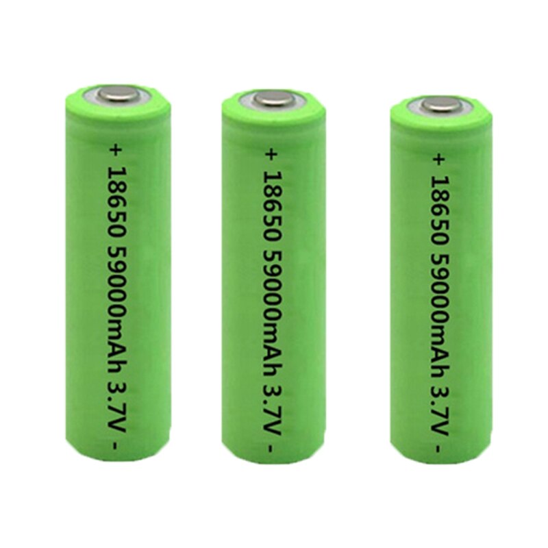 1-10PCS 59000mAh 18650 Factory Directly 3.7V High-capacity Lithium Ion Rechargeable Battery for Headlight Flashlight Charge: 3PCS Battery