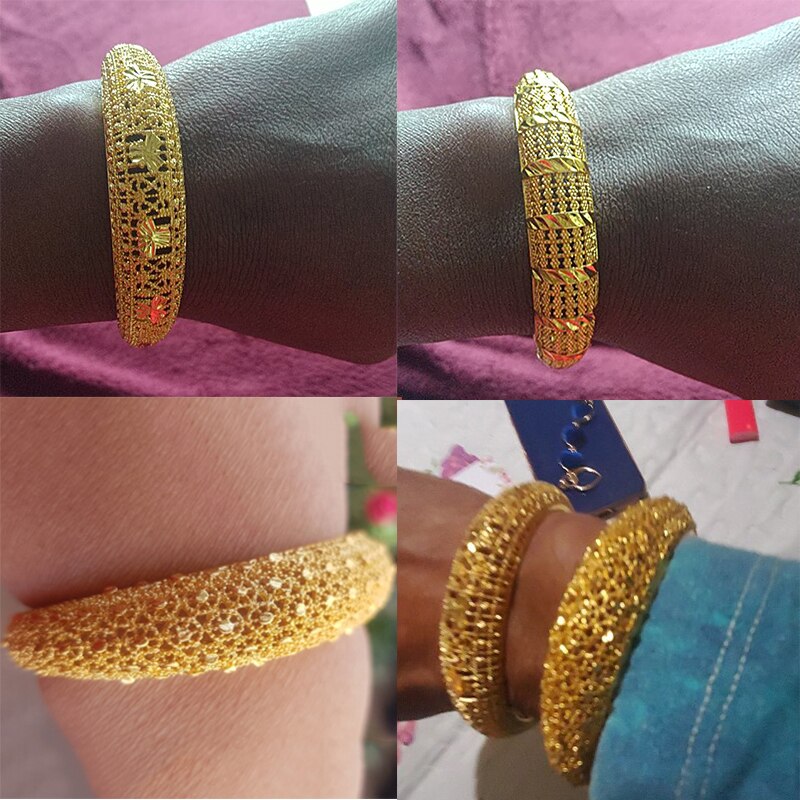 Dubai-brazaletes de oro de Oriente Medio para mujer, pulsera de malla etíope de Arabia Saudita, joyería de boda, africanos