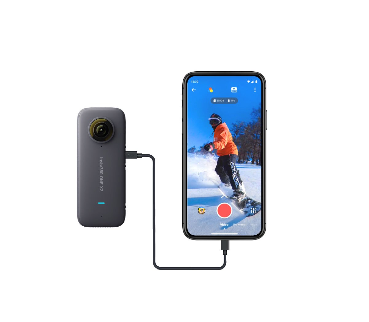 Insta360 ONE X2 Transfer Cable for Android Type-C to Type-C Data Line Accessory for Insta 360