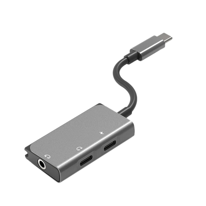 Type-c oplaadadapter 3 in 1 3.5mm dubbele type-c hoofdtelefoonaansluiting o converter dp snellaadadapter voor huawei: Default Title