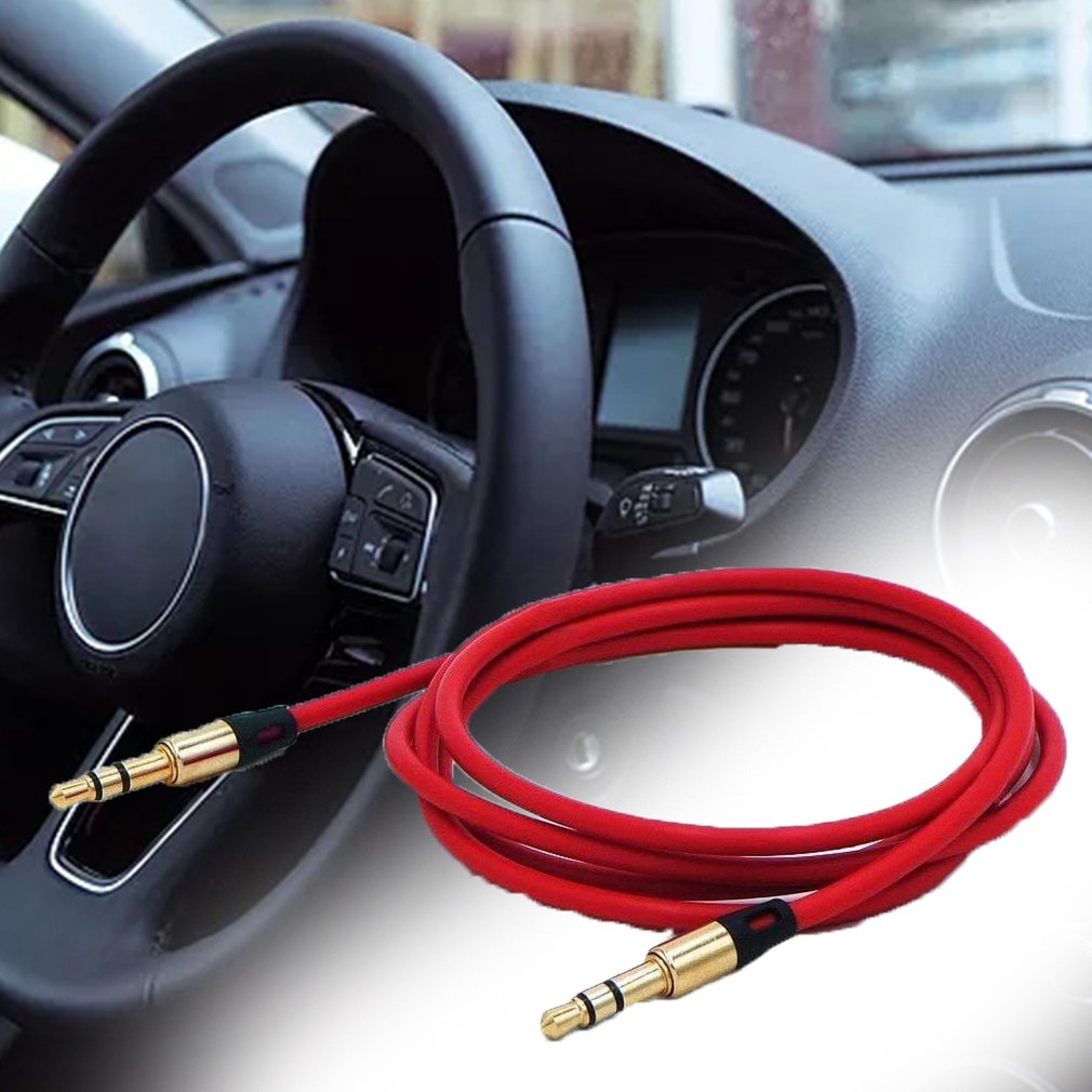 3.5mm Male to 3.5mm Male Aux Cable Cord Car Audio Headphone Jack Red 3FT Cord