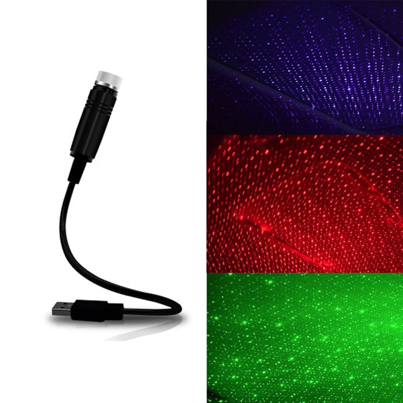 Atmosfera luz do carro telhado estrela noite led luz dc12v usb fonte de alimentação projetor atmosfera galáxia lâmpada para carros/pequenos quartos