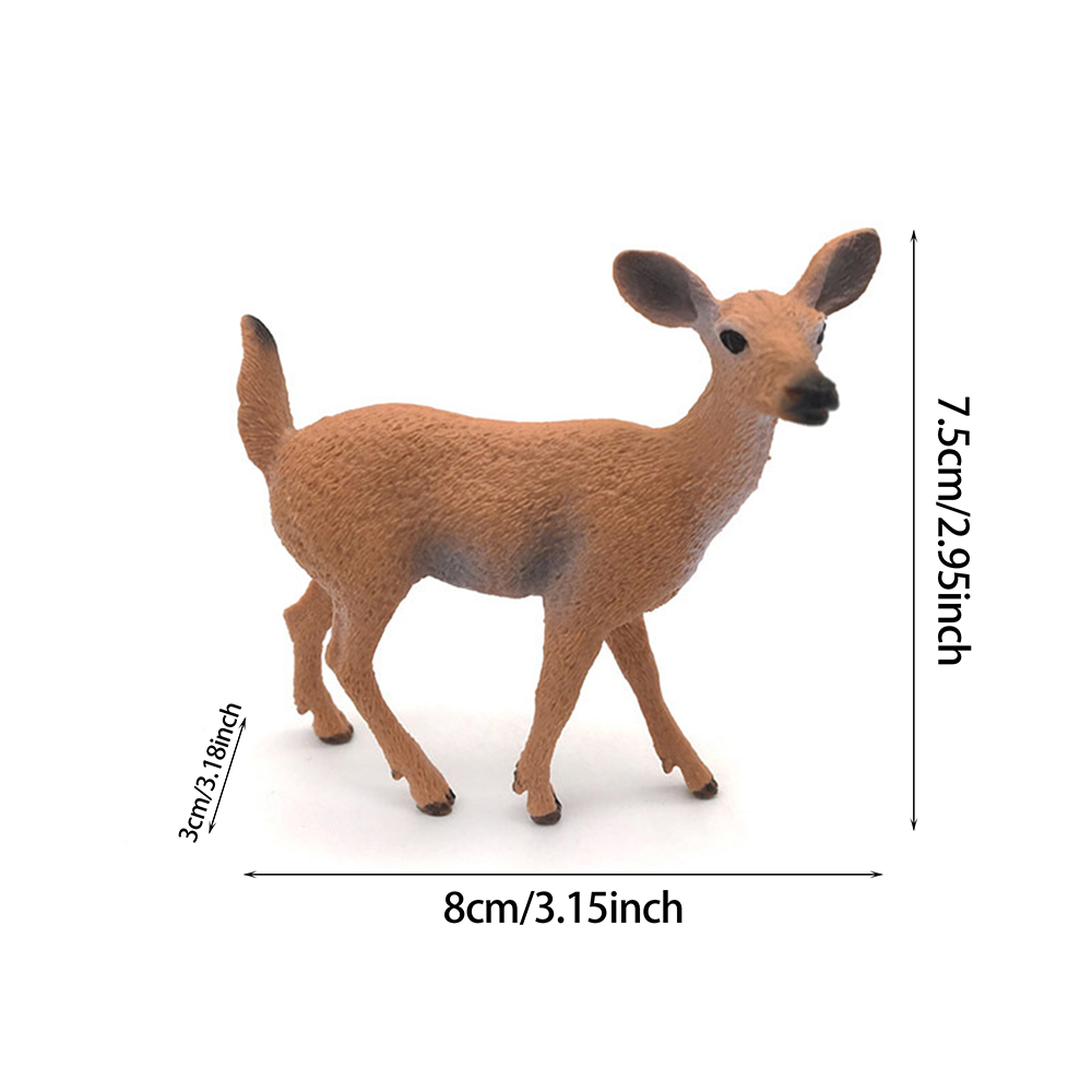 Safari Animals Cake Decor Simulation Elephant Kangaroo Panda Wild One Jungle Safari Cake Topper Happy Birthday Party Decor: Deer C