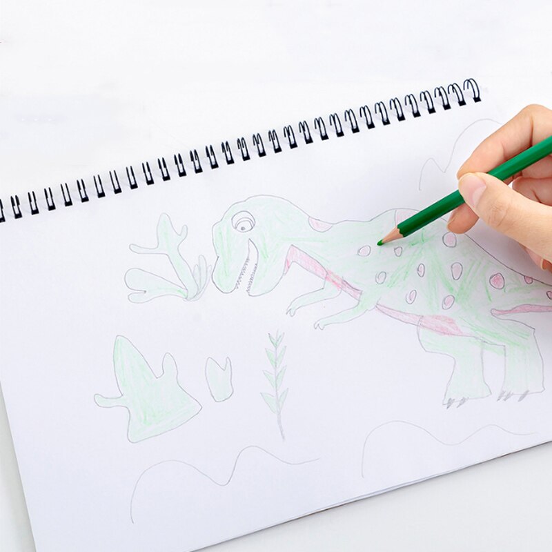 1Pc Cartoon Opleving Coil Foto Boek A4 Handgeschilderde Schets Blank Art Notebook Kinderen Kleuterschool Doodle Notepad Studen