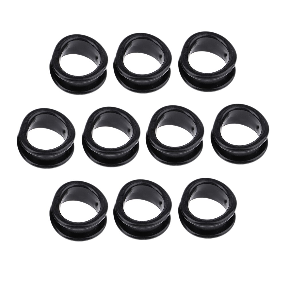 10x tijeras para peluquería tijeras anillos para los dedos insertos para salón Barbero-Anillo de goma suave: Black