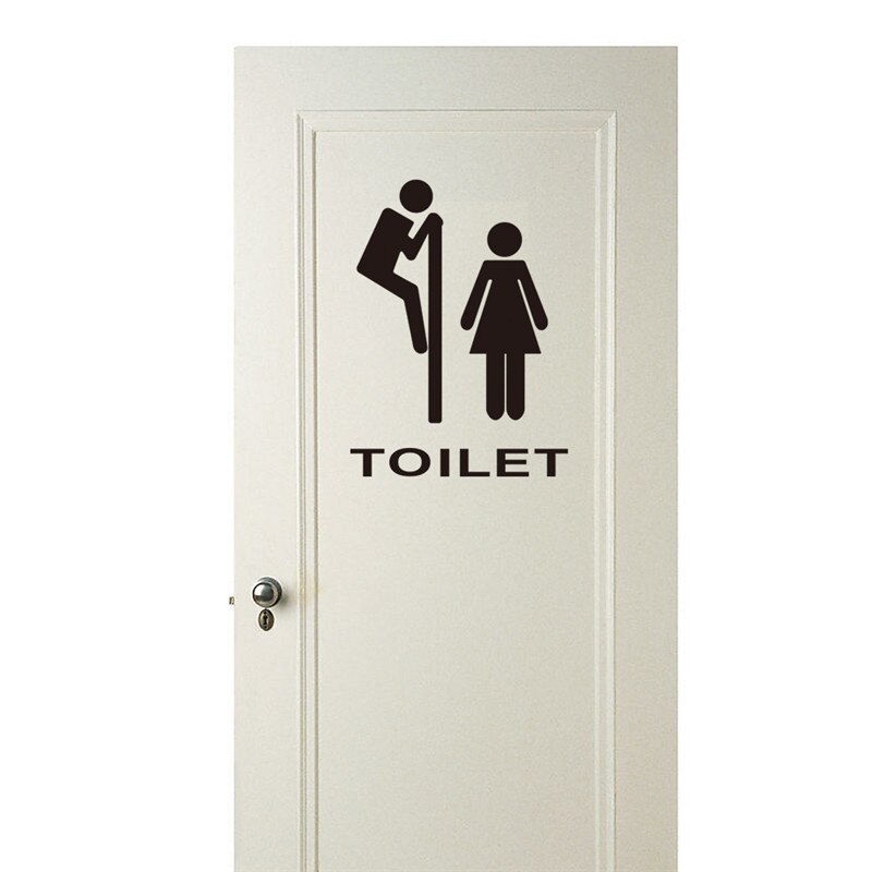 Wc wc vstupné znamenie nálepky na dvere pre verejné miesto domáce dekorácie vzor nálepky na stenu vlastnoručne vtipné vinylové nástenné maľby: 9 pa312