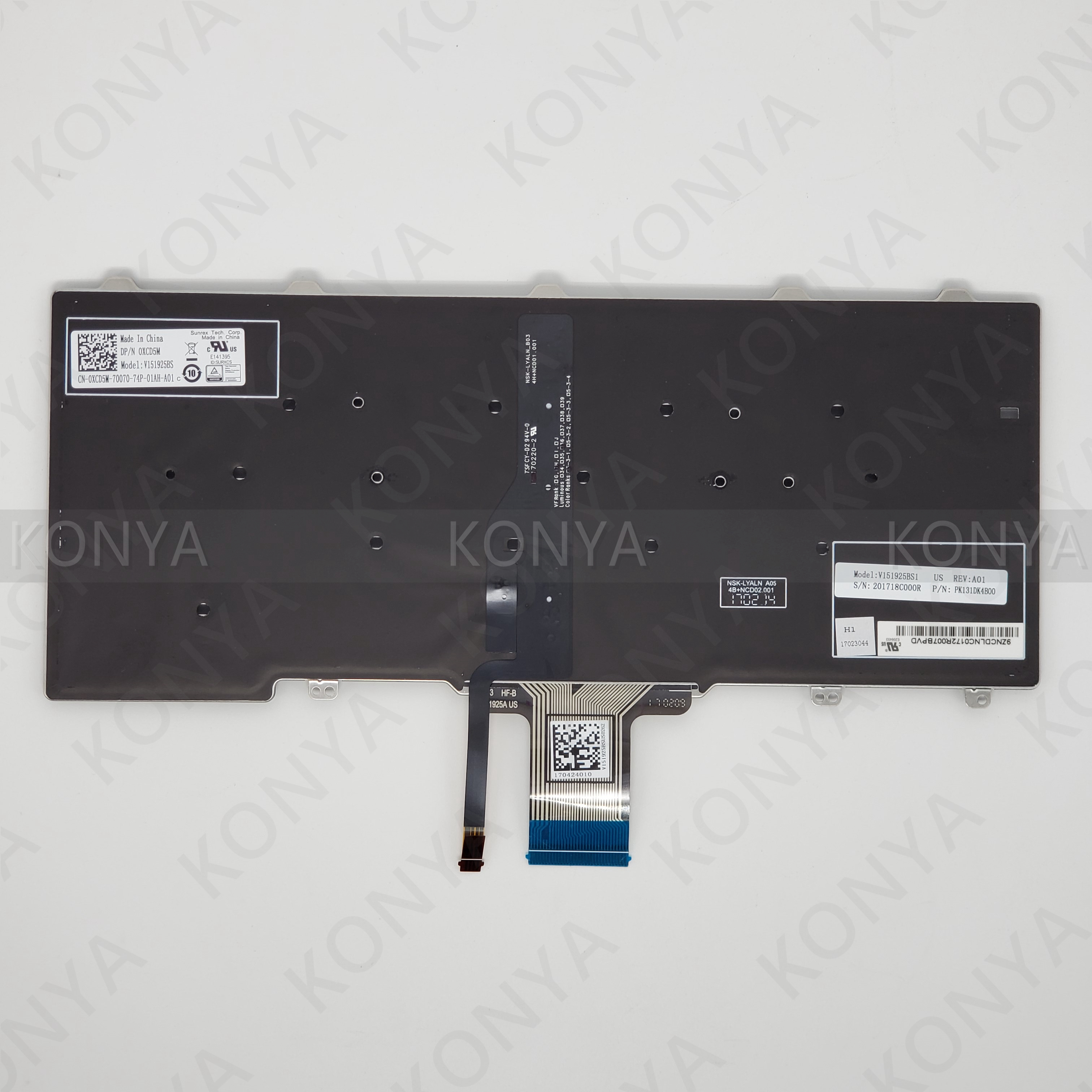 Original US Backlit Keyboard For Dell Latitude E5270 E7270 7275 XPS 12 9250 MJ8HY 0MJ8HY XCD5M 0XCD5M