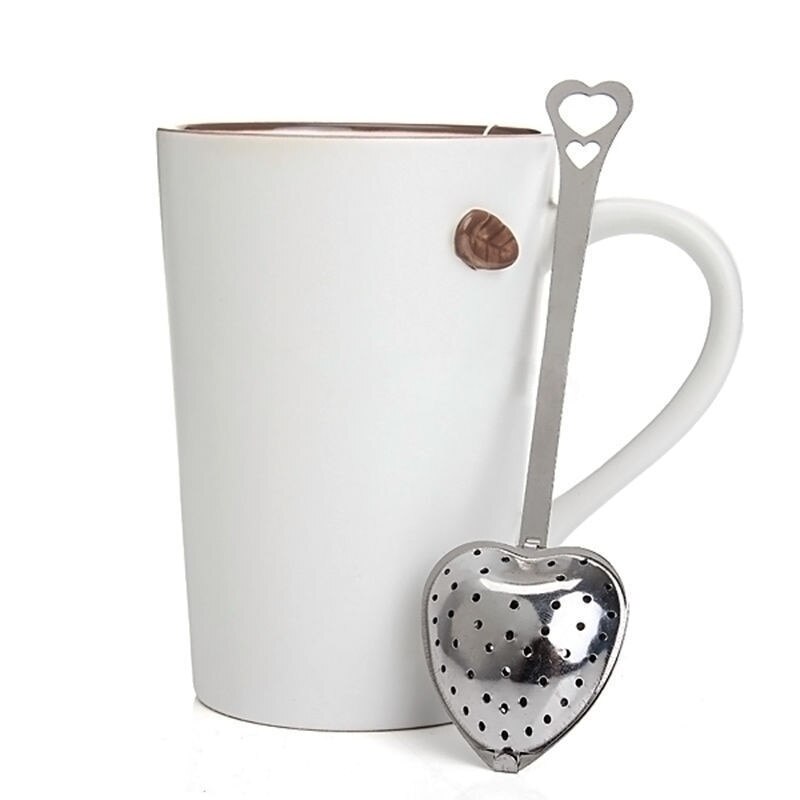 1pc tesil fantastiskt rostfritt stålrör hjärta teinfuser touch feel good hållare tesked infuser filter drinkware: 1 st