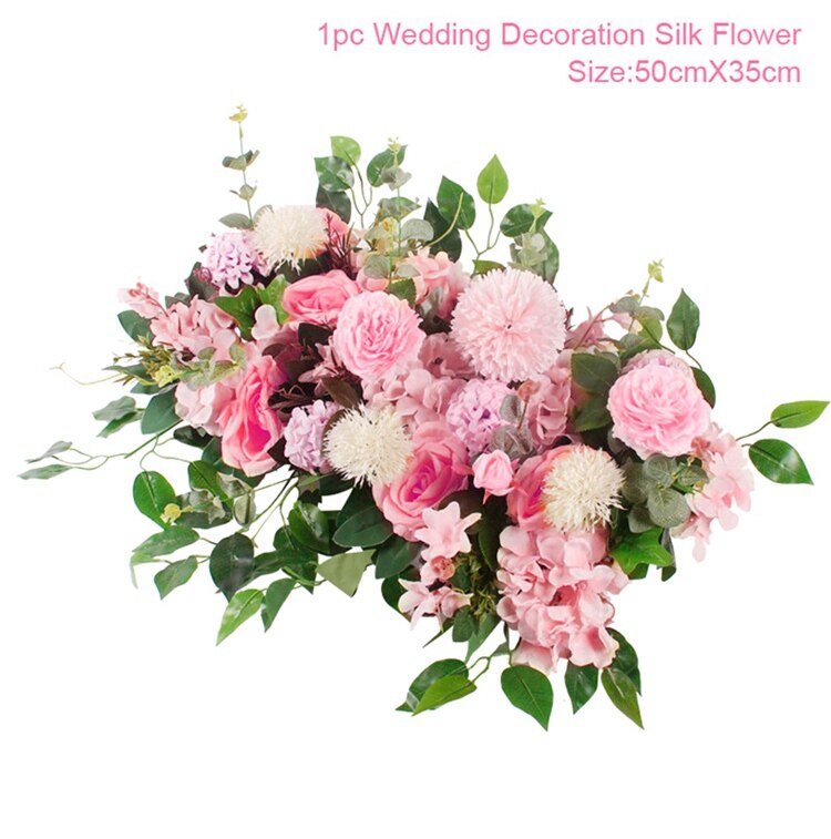 Kunstmatige Rose Bruiloft Bloemen Rose Pioen Hortensia Gebogen Deur Nep Bloem Decoratieve Rij Venster t-station bruiloft decoratie: Artificial Flowers 8