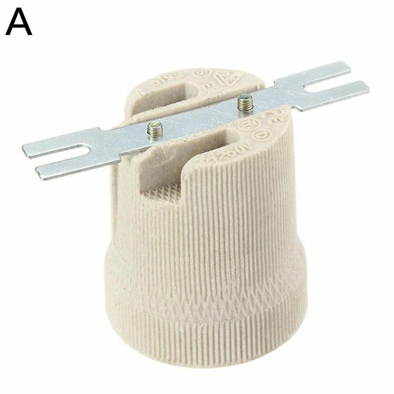 1PC lamp holder e27 screw lamp holder high temperature lamps and lanterns lighting accessories porcelain lamp holder: A