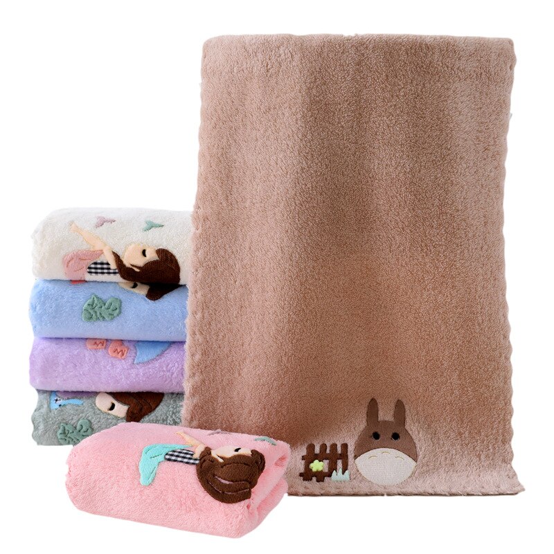 Toalla pequeña de terciopelo Coral para niños, paño suave absorbente de agua, 25x50cm, de lavado de cara, cuidado de limpieza de baño de microfibra