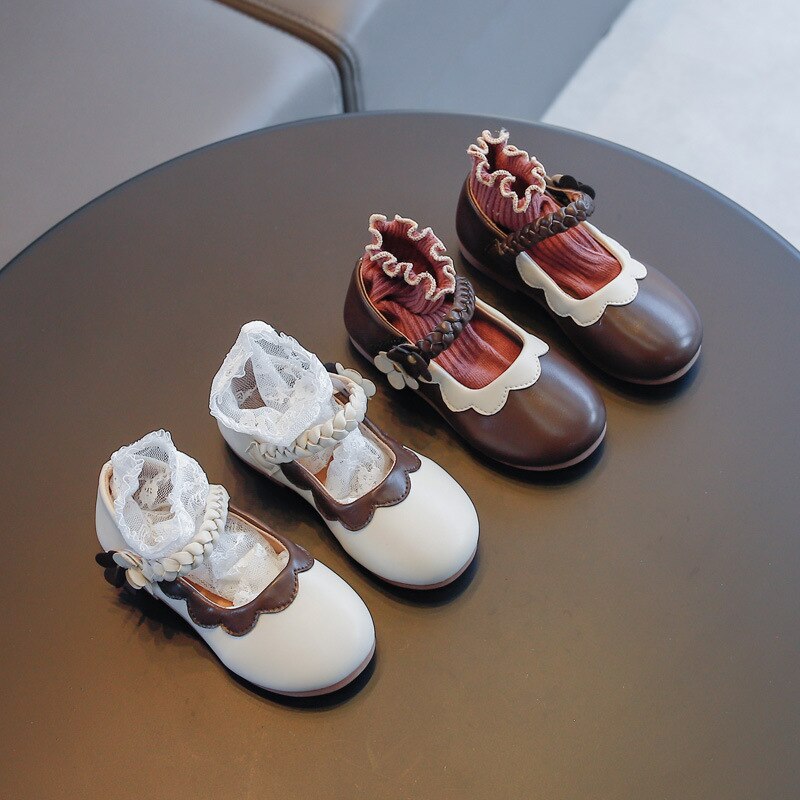 Lente/Herfst Kinderen Leren Schoenen Baby Peuter Flats Comfortabele Student Toevallige Prinses Meisjes Prestaties Kids 02A