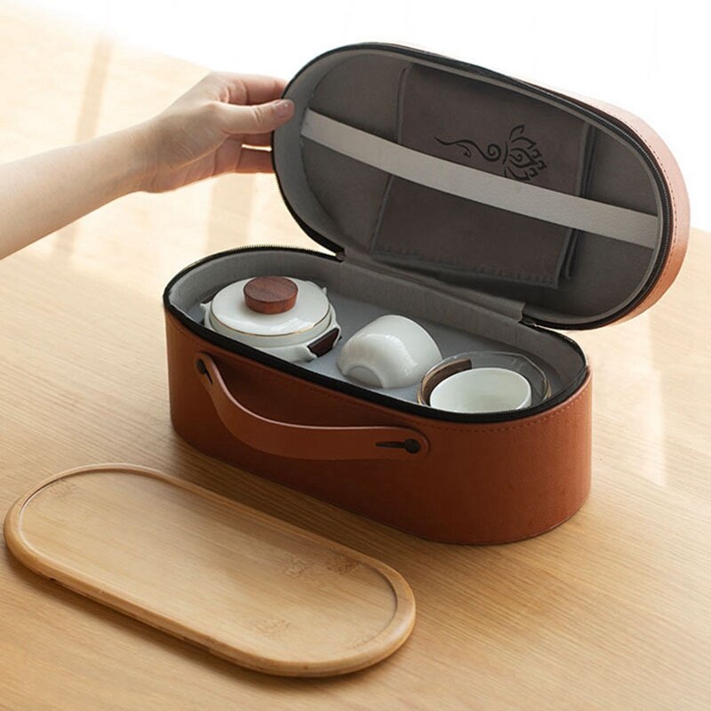 Portable Travel Tea Set Portable Bag Outdoor Japanese Simple Tea Set Tea Pot And Cup Set