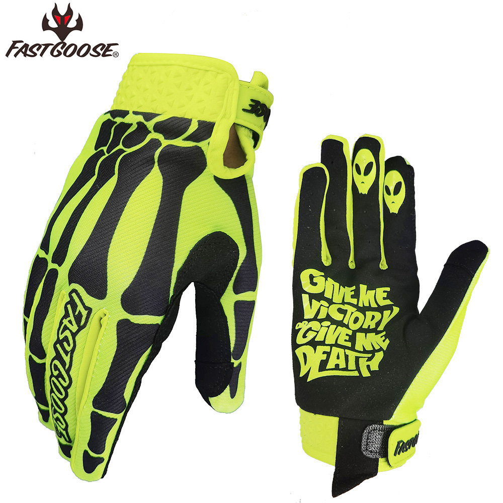 FASTGOOSE gants squelette Moto Motocross hors route MX BMX vtt ATV Guantes Moto vélo écran tactile gants de cyclisme
