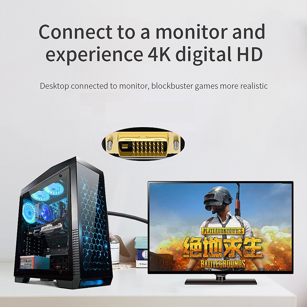 4K DVI cable DVI-D 24+1 pin video cable for Projector PC HD TV DVI to DVI Graphics card to monitor connect cable