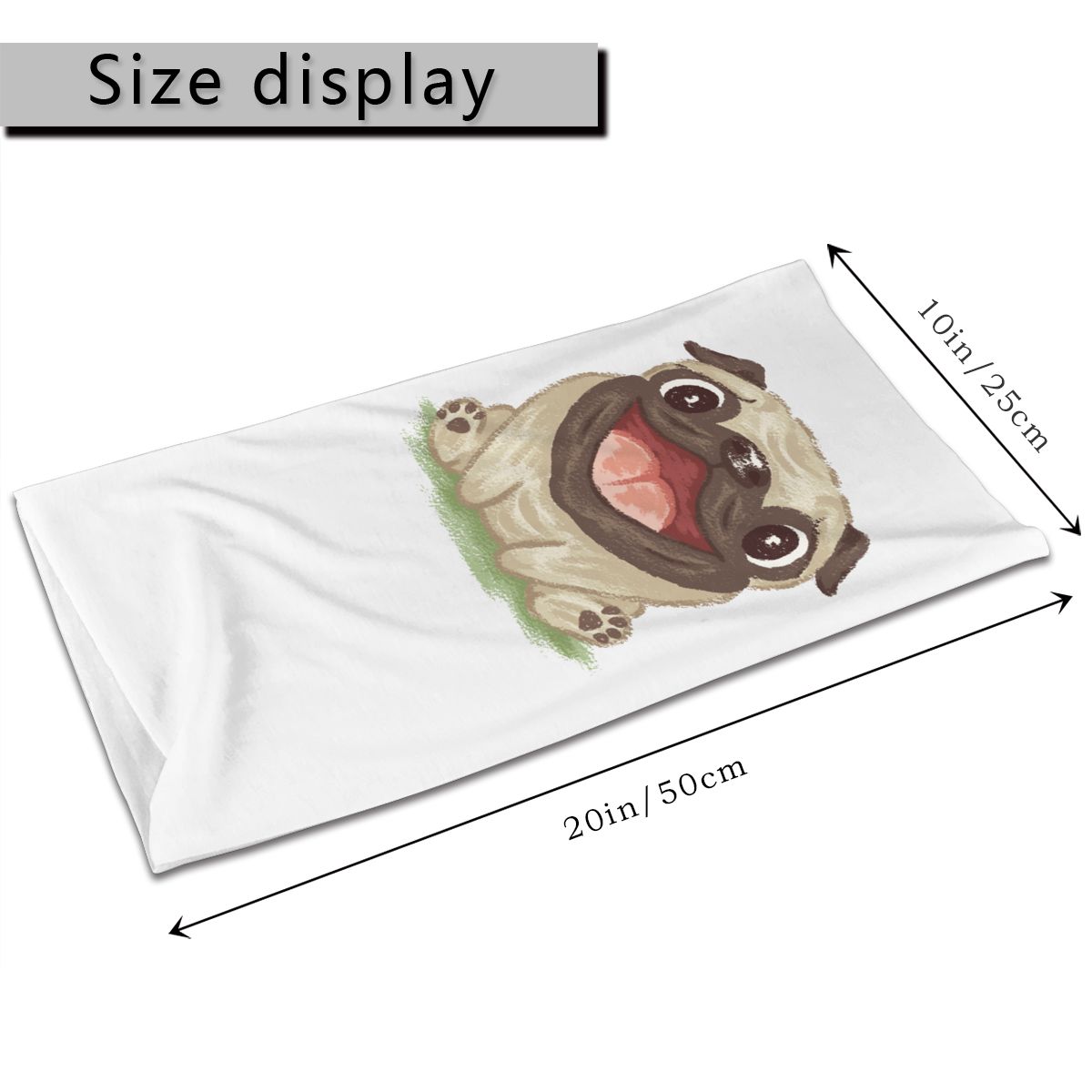 Happy Pug Dog Magic Scarf Half Face Mask Men Women Neck Warmer Seamless Bandana Multi-functional Headband Cycling Hiking