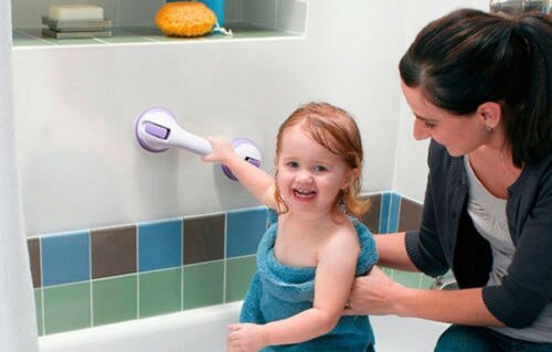 Bañera de seguridad para baño, Asa de barra de agarre portátil, ventosa para ducha y bañera