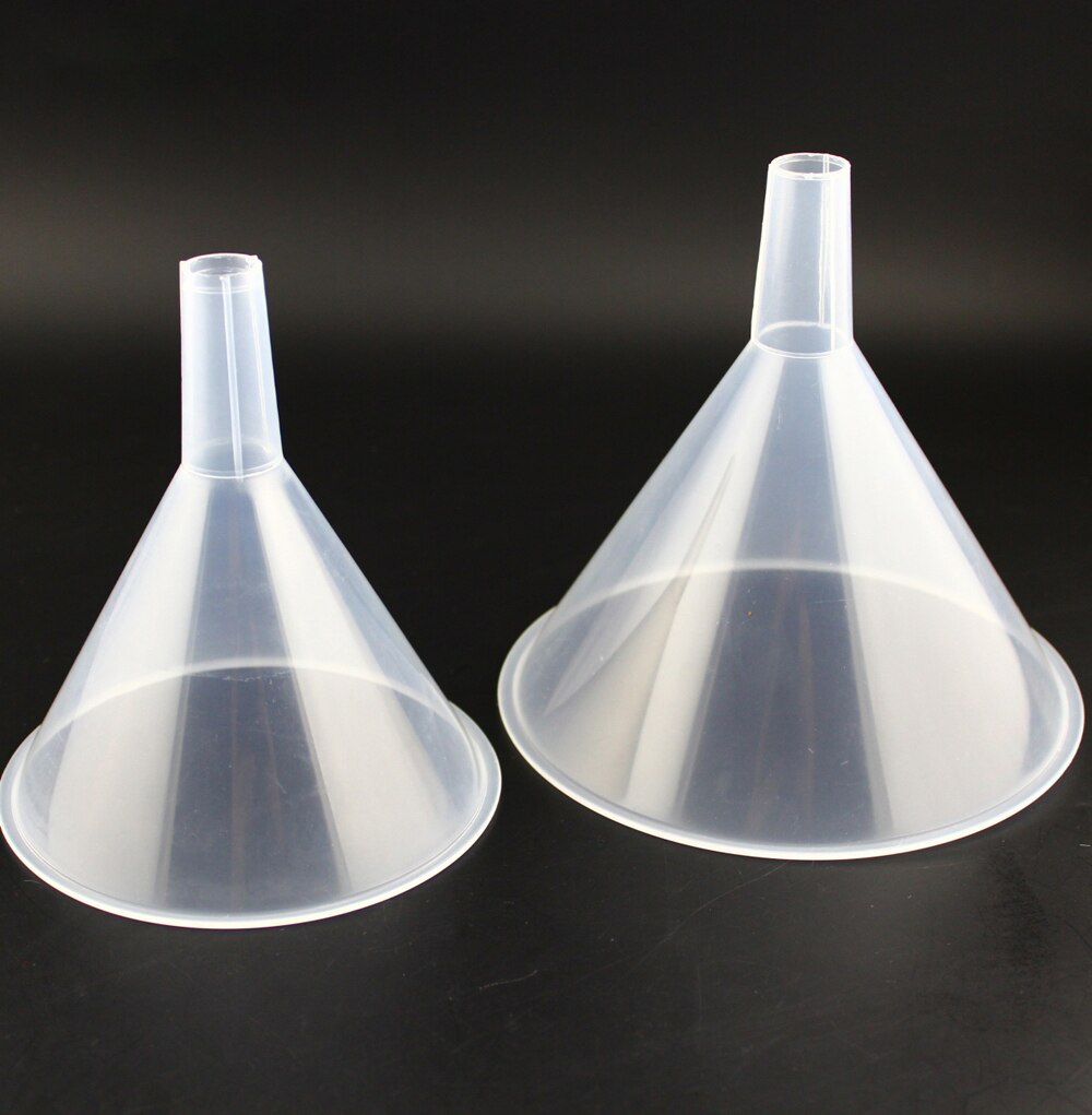 Plastic funnel transparent small mini 120 150mm triangular separating funnel large large diameter water leak model