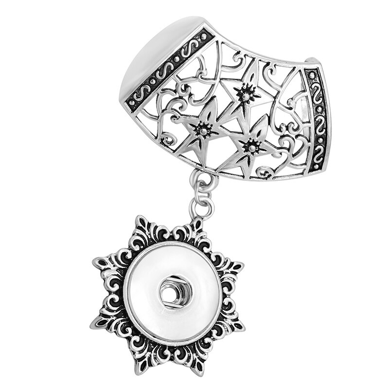 Heißer Hohl sterne schal anhänger Blume/Schneeflocke/Blatt anhänger für Schals schal fit 18mm snap tasten: XL0072