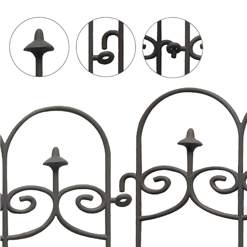5pcs Decorative Garden Fence Outdoor Fencing Landscape Patio Path Border Edging Fences Edge Section Panels 24 x 13 Inches