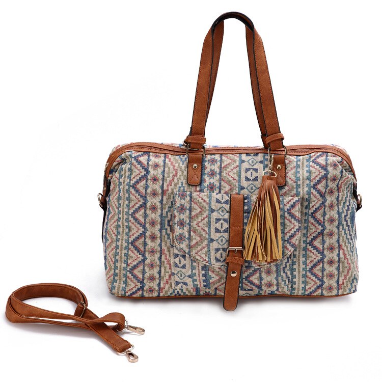 mode High-end Jacquard reistas canvas bagage tas vrouwen reistassen toevallige plunjezak verpakking cubes goede