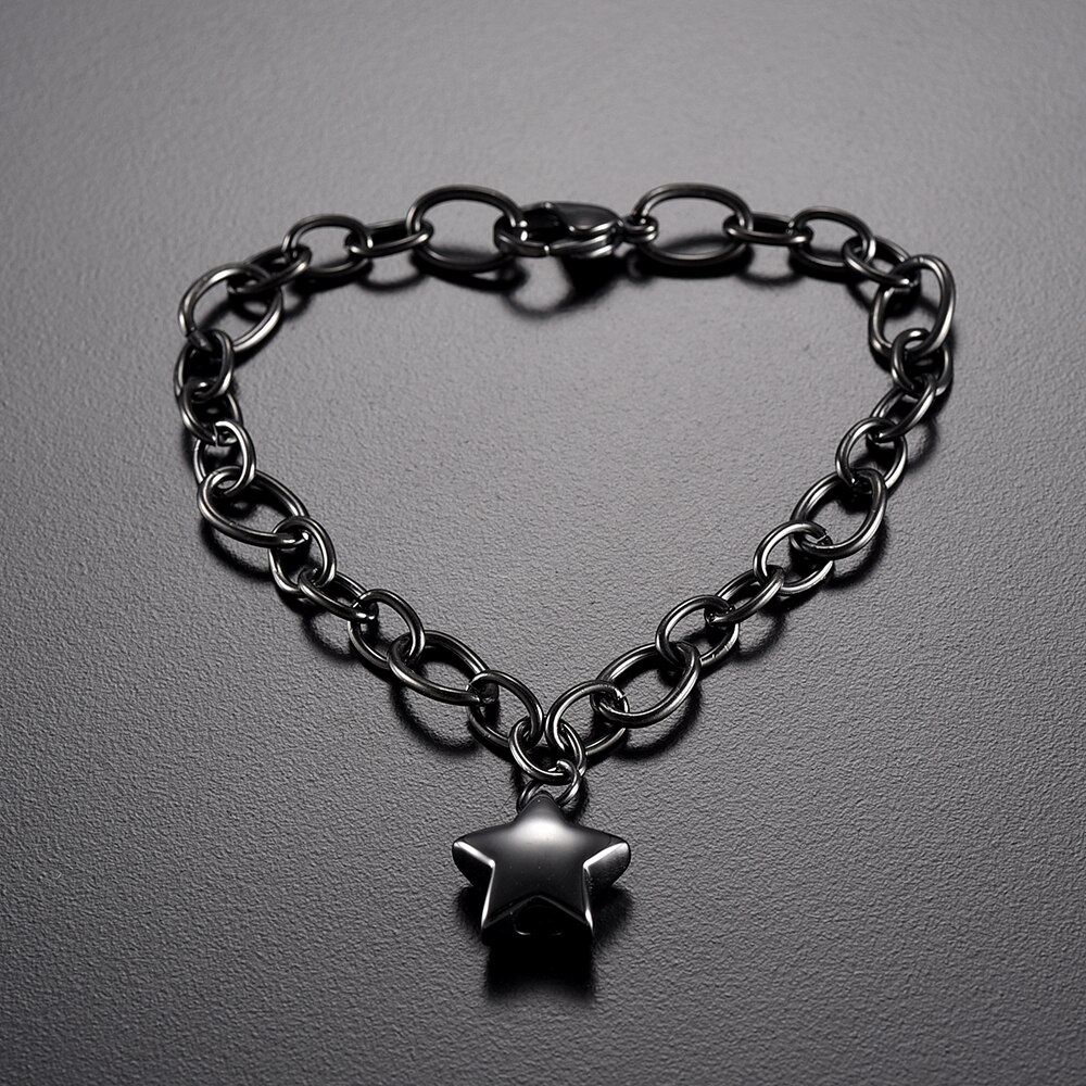 IJB0176-urna conmemorativa Mini, urna de cremación de estrellas, medallón para pulseras de cenizas, brazaletes de cadena de acero inoxidable, recuerdo con embudo gratis