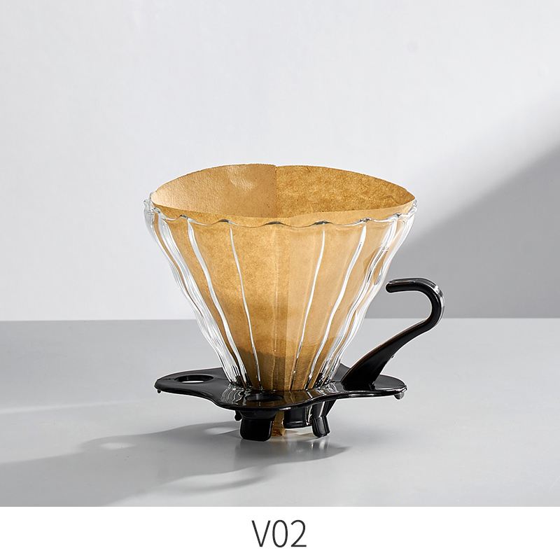 GIANXI Glass Hand-brewed Coffee Pot Cloud Pot Filter Cup Filter Sharing Pot Household Coffee Tool Reusable Heat Resistant Teapot: DARK GRAY