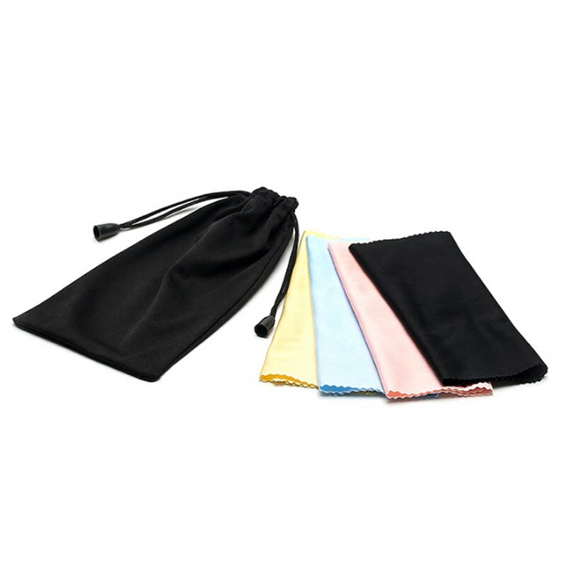 1Pcs Harde Rits Doos Draagbare Zonnebril Protector Travel Pack Bag Bril Case Black Eyewear Accessoires: bag with cloth