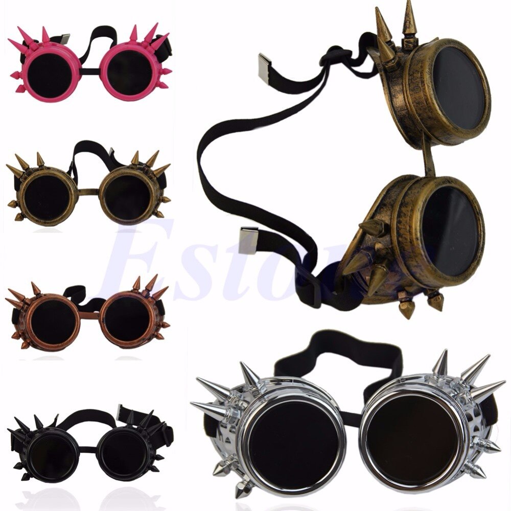 Antique Victorian Steampunk Cyber Goggles Glasses Welding Cosplay Gothic Copper JUN05_20