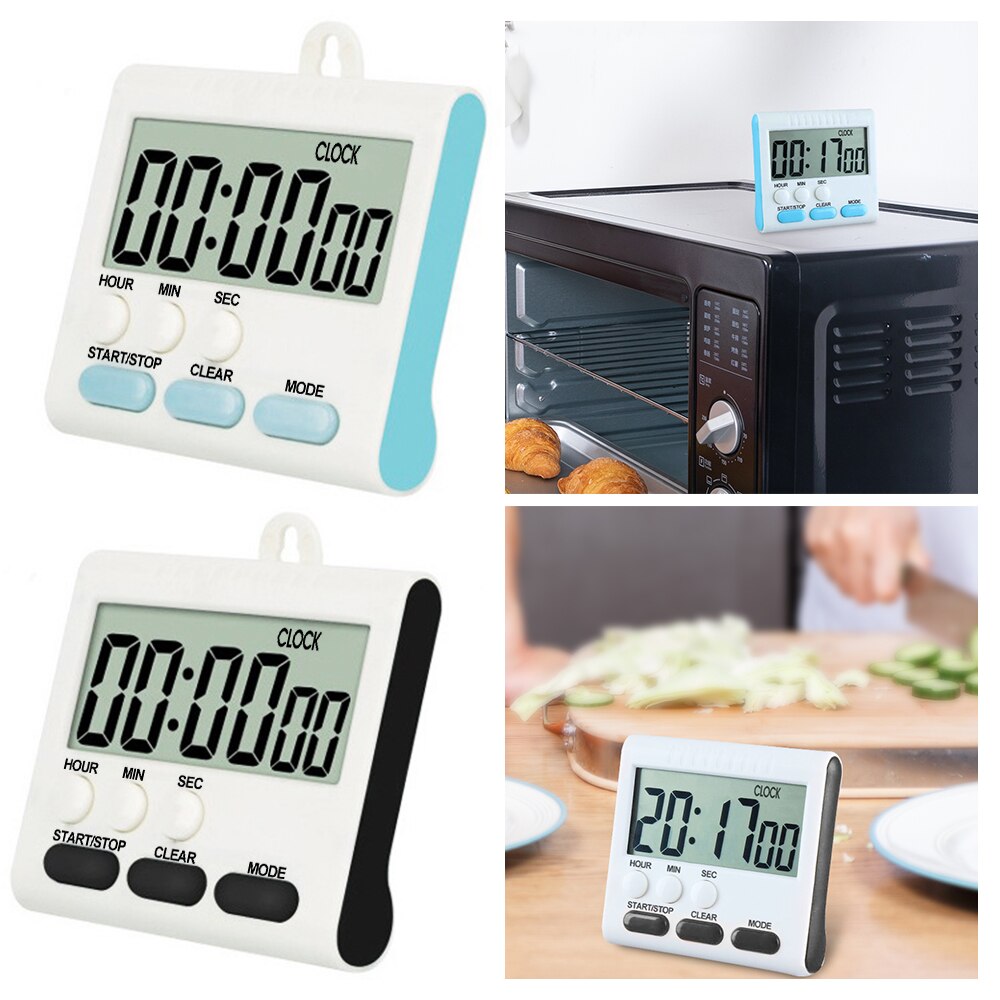 1pcs Magnetic Large LCD Digital Kitchen Timer With Loud Alarm Count Up& Down Clock To 24 Hours Kitchen Timing Tools