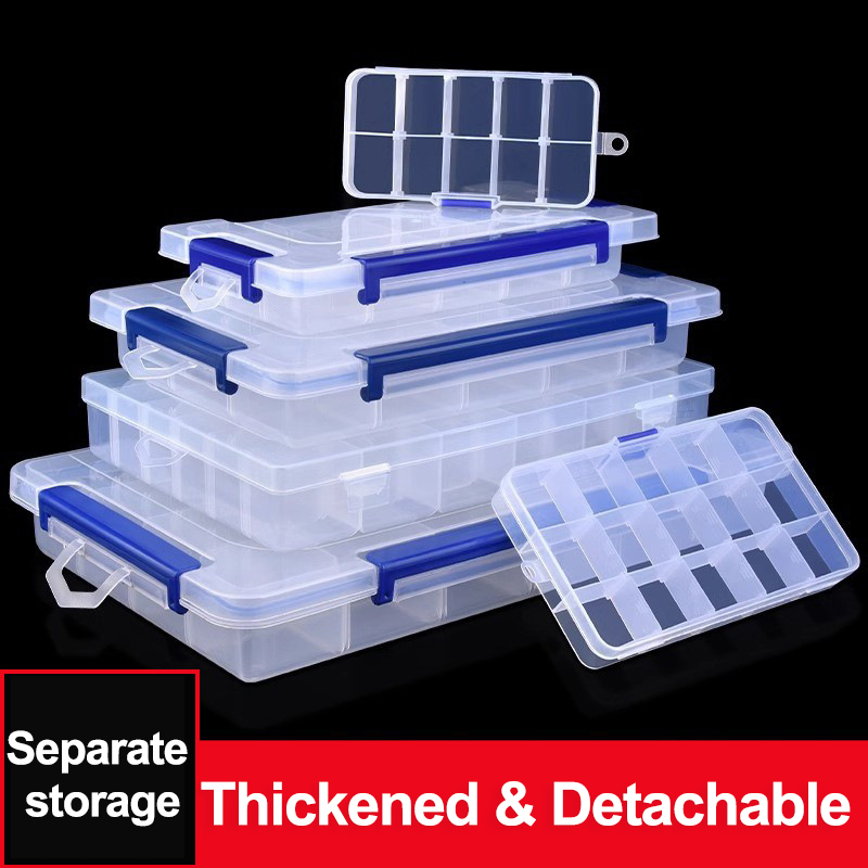 Transparante plastic doos Grote capaciteit Compartiment Organizer Box Onderdeel Gereedschapskist Meercellige materiaal Model Accessoires Opbergdoos