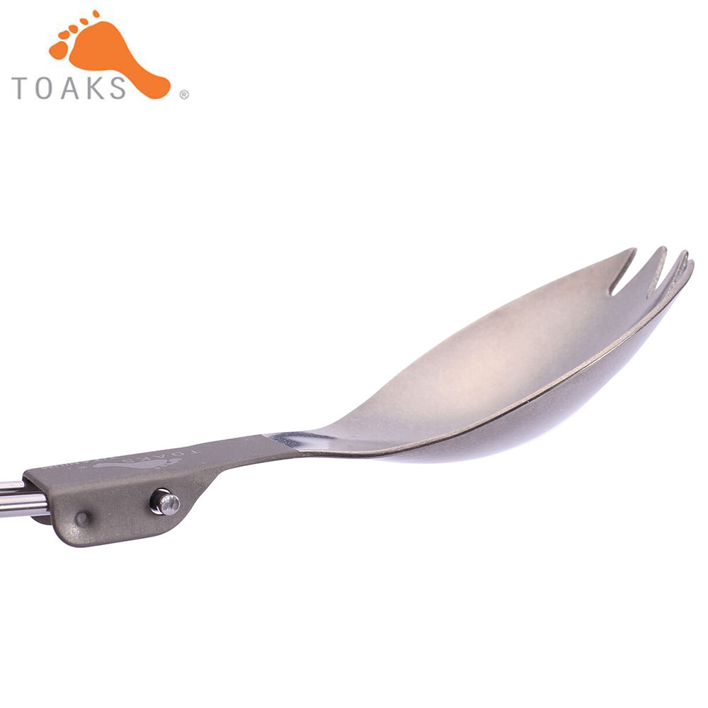 Toaks Titanium Folding Vork Lepel Servies Multifunctionele Ultralight Outdoor Camping Picknick Titanium Servies 18G