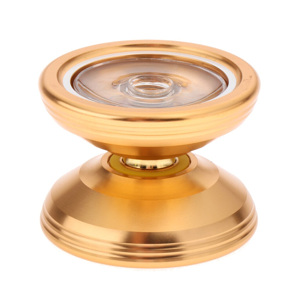 Metal Aluminum and Steel Trick Yoyo with Ball Bearing Axle and Extra String, Classic Gold