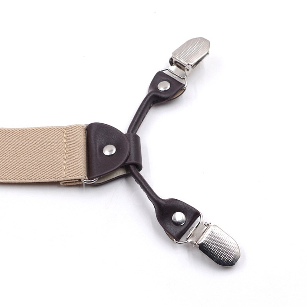 Windj heren bretels effen kleur 4 clip-on bretels elastisch 3.5cm