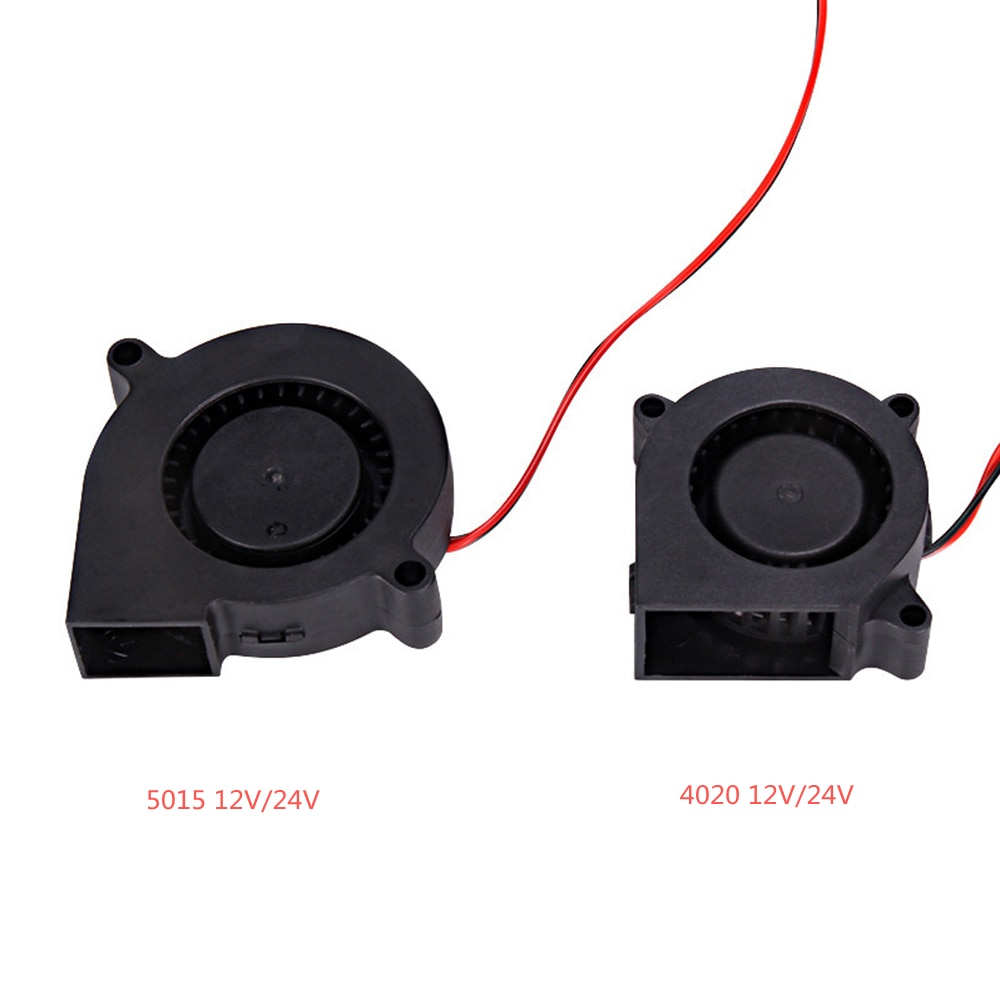 Część drukarki 3D 12V/24V 5015/4010/4020 wentylator dmuchawa bezszczotkowy chłodzenie Turbo wentylator do wytłaczarki z kablem 2Pin złącze wachlarz z tworzywa sztucznego