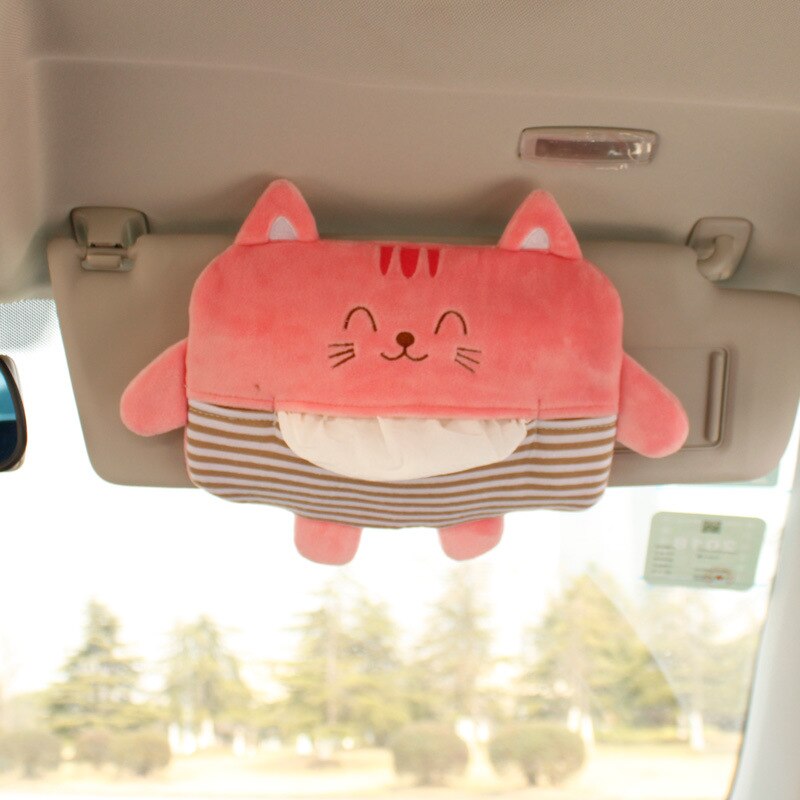 Car cartoon tissue box cartoon storage box tissue pumping storage box cute car tissue bag: Little Cat