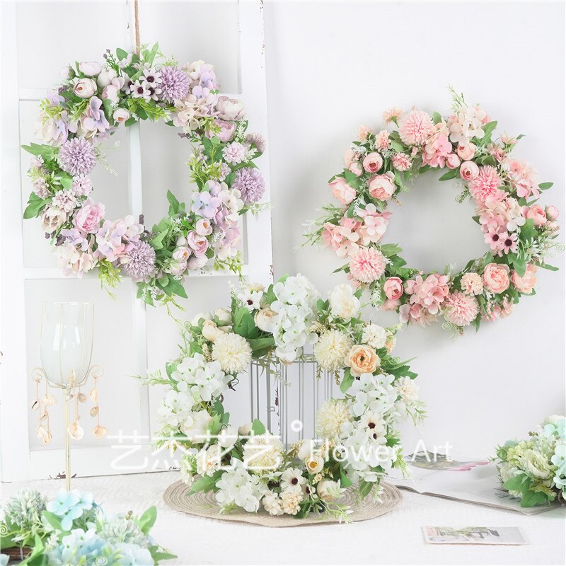 40 Cm Kunstmatige Krans Opknoping Deur Bruiloft Decoratieve Krans Fotografie Prop Window Home Decoratie Bloemen Kerstkrans