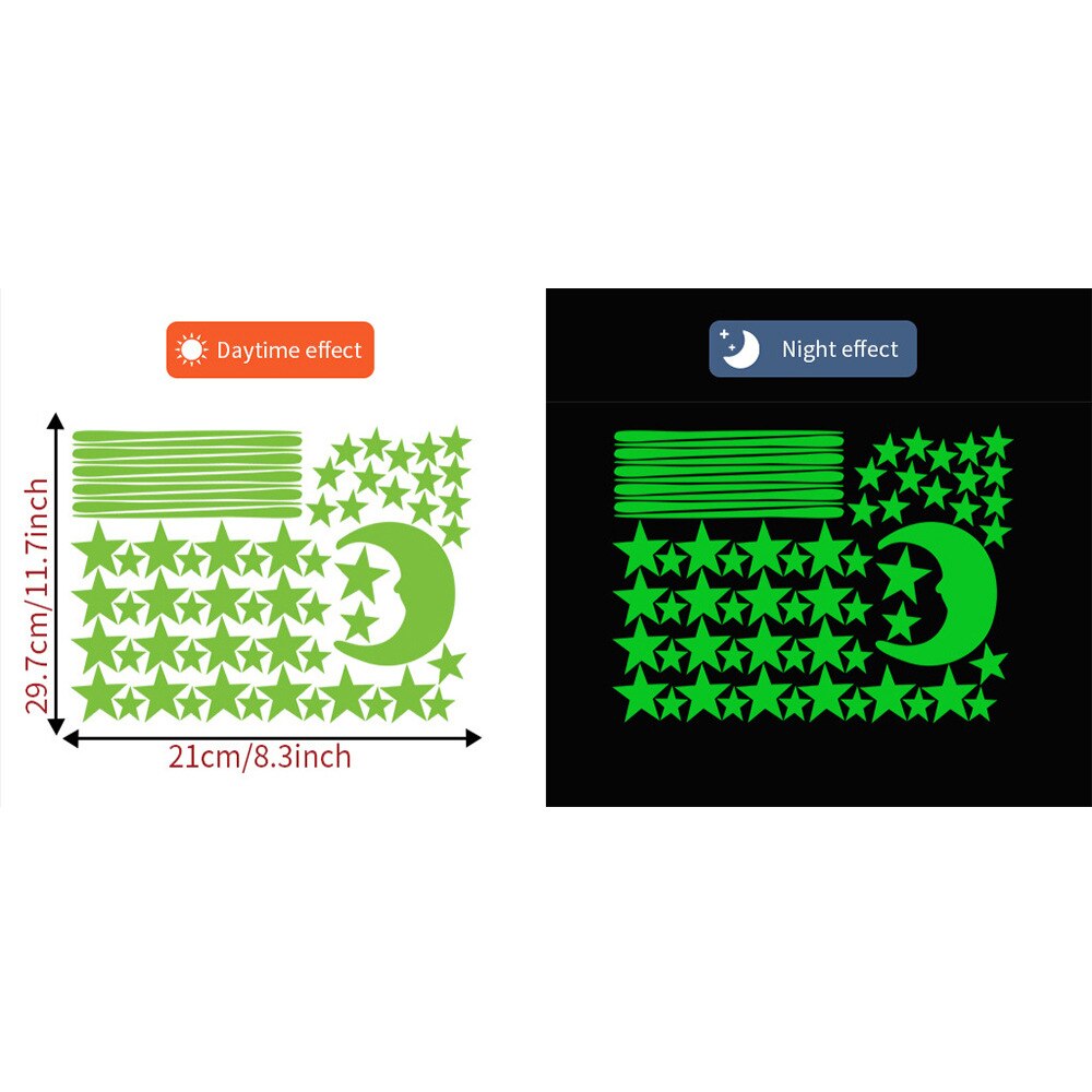 Luminous Moon Stars combination 3D Wall Sticker bedroom living room home decoration kids room decals Glow in the dark Stickers: 2