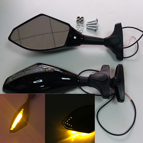 Yzf 1000 thunderace 1996-2007 motorcykel backspegel med svängljus för yamaha yzf 1000 thunderace 1996 1997 1998 - 2007: Svart b