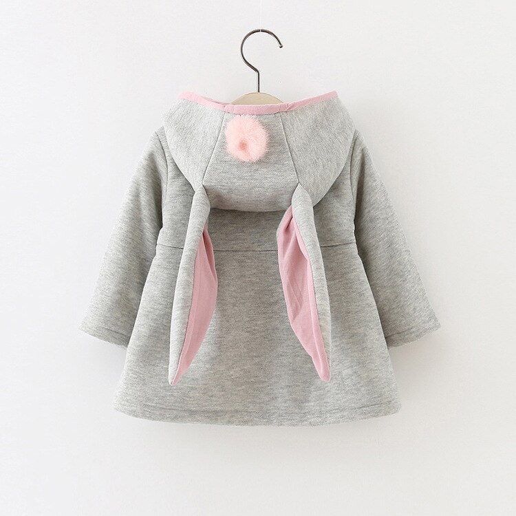 Kinderen baby meisjes winter lange mouwen capuchon bovenkleding tops jas peuter kinderen warme casual jas vest 1-4y: Grijs / 18-24m
