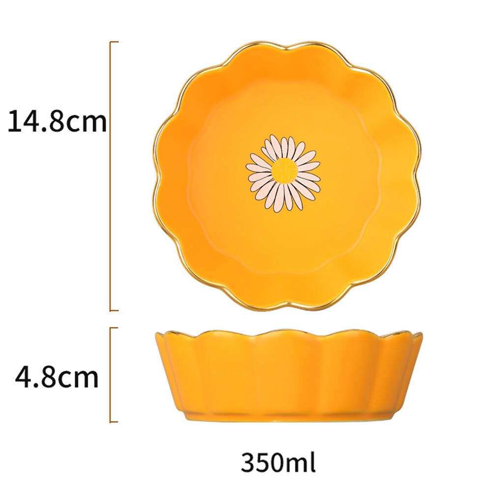 Phnom Penh miseczka ceramiczna zastawa stołowa koronka ze wzorem stokrotki salaterka miska deserowa wielobarwność robić gospodarstwa domowego DNJ998: żółty