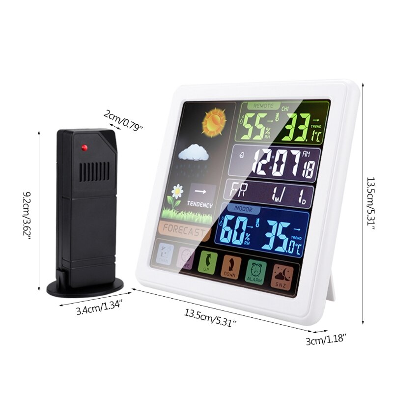 Touch Screen Weather Station with Outdoor Sensor Thermometer Weather Forecast W8EA