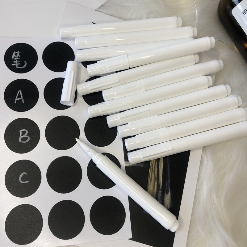 4Pcs/Set White Liquid Chalk Pen Marker For Glass Windows Electronic Blackboard Chalkboard Window White Pen Wall Sticker