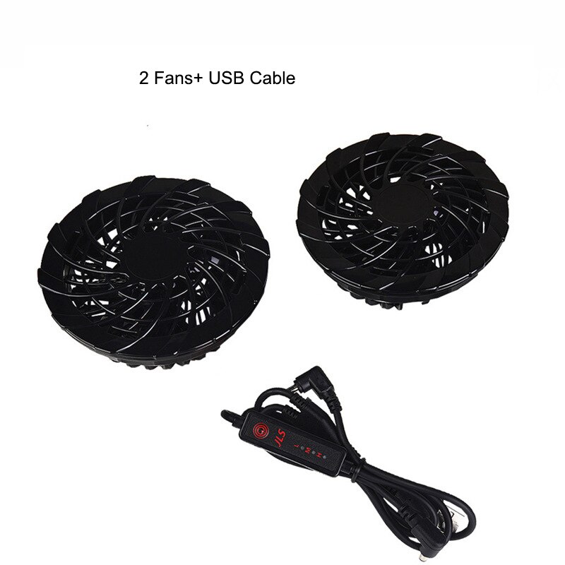 Sommar 3 hastigheter kylfläkt luftkonditionering overall cool down svetsning arbetskläder arbetsskydd kläder avtagbara ärmar: 2 fläktar och usb-kabel / S