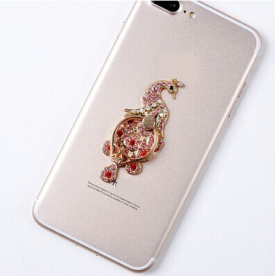 Heart Mobile Phone Stand Holder Metal For iPhone Huawei Ring All Phone Finger Ring Mobile Phone Stand Diamond: E