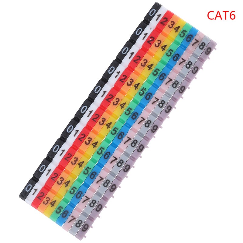 100pcs/lot Label Mark Color Numeric Cable for cables CAT5/CAT6: CAT6