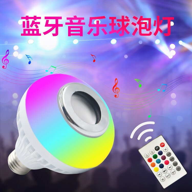 LED Colorful Bluetooth Bulb Wireless Remote Control Bluetooth RGB Color Changing Music Sound Lights Bulb