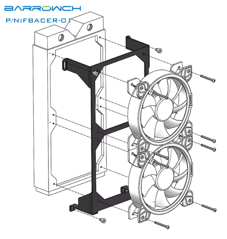 Barrowch FBACER-01, 240 Radiator Installation Module, For Mobula Modular Panel Case